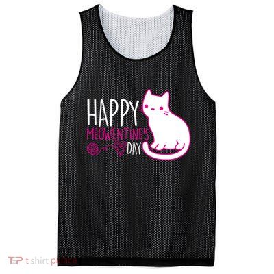 Cute Kitty Cat Valentines Day Meowtines Mesh Reversible Basketball Jersey Tank