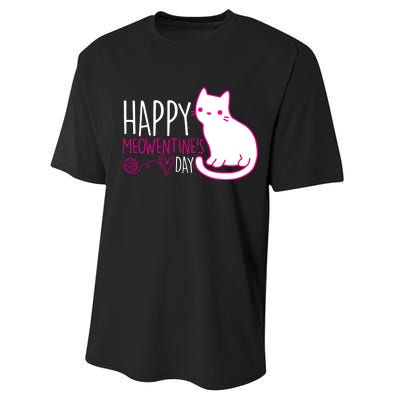 Cute Kitty Cat Valentines Day Meowtines Performance Sprint T-Shirt