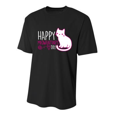 Cute Kitty Cat Valentines Day Meowtines Youth Performance Sprint T-Shirt