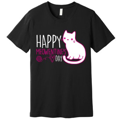 Cute Kitty Cat Valentines Day Meowtines Premium T-Shirt