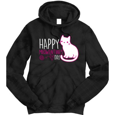 Cute Kitty Cat Valentines Day Meowtines Tie Dye Hoodie