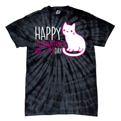 Cute Kitty Cat Valentines Day Meowtines Tie-Dye T-Shirt