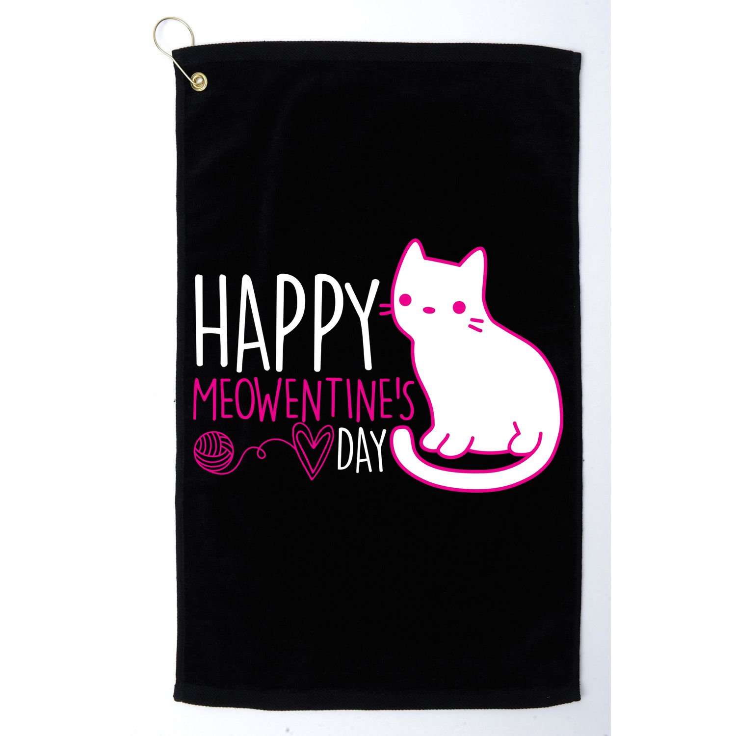Cute Kitty Cat Valentines Day Meowtines Golf Towel