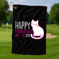 Cute Kitty Cat Valentines Day Meowtines Golf Towel