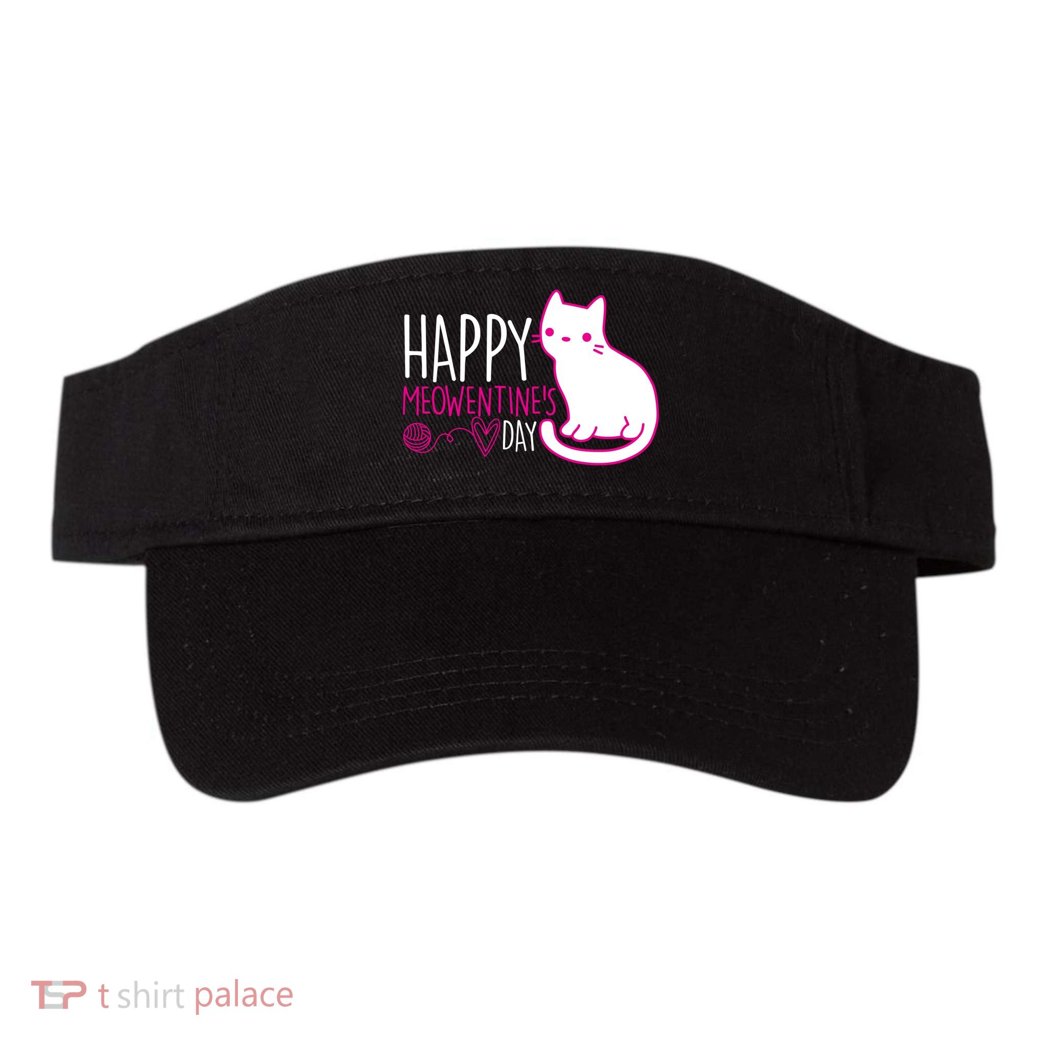 Cute Kitty Cat Valentines Day Meowtines Valucap Bio-Washed Visor
