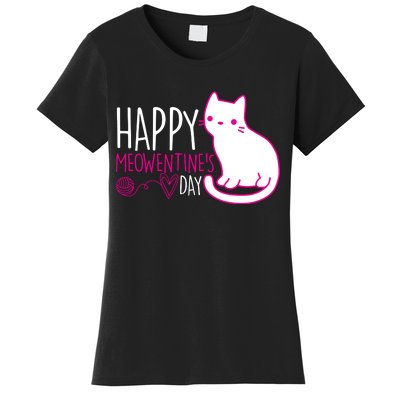 Cute Kitty Cat Valentines Day Meowtines Women's T-Shirt