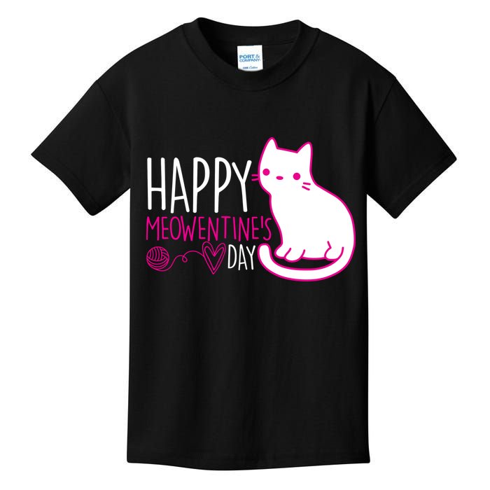 Cute Kitty Cat Valentines Day Meowtines Kids T-Shirt