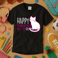 Cute Kitty Cat Valentines Day Meowtines Kids T-Shirt