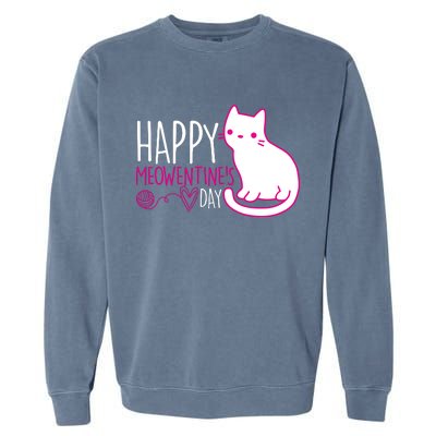 Cute Kitty Cat Valentines Day Meowtines Garment-Dyed Sweatshirt