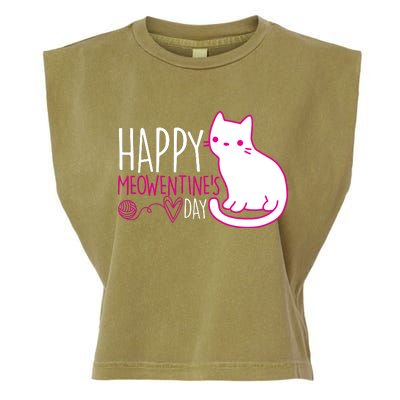 Cute Kitty Cat Valentines Day Meowtines Garment-Dyed Women's Muscle Tee