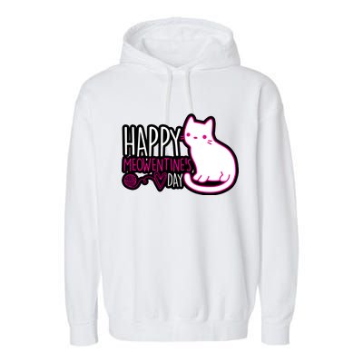 Cute Kitty Cat Valentines Day Meowtines Garment-Dyed Fleece Hoodie