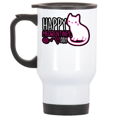 Cute Kitty Cat Valentines Day Meowtines Stainless Steel Travel Mug