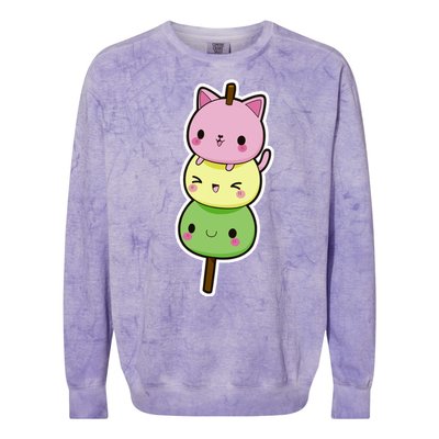 Cute Kitty Dango Ice Cream Cone Colorblast Crewneck Sweatshirt