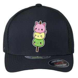 Cute Kitty Dango Ice Cream Cone Flexfit Unipanel Trucker Cap