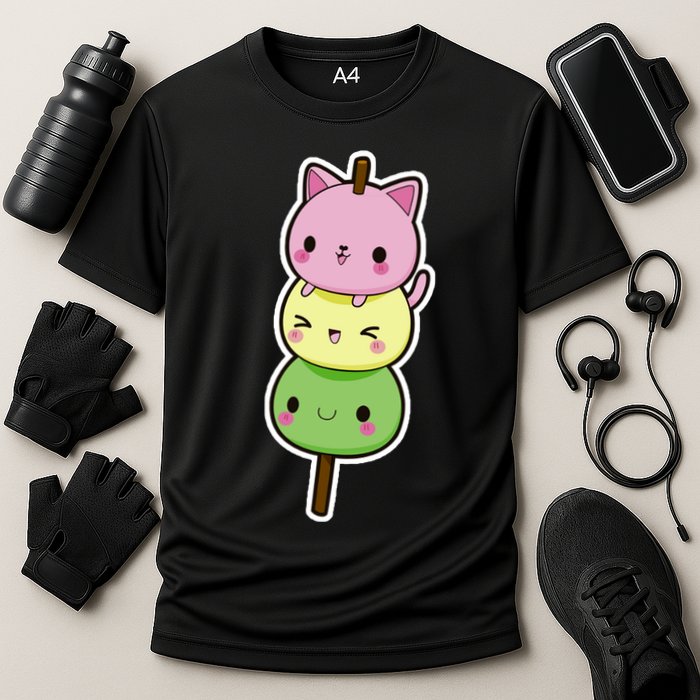Cute Kitty Dango Ice Cream Cone Performance Shirt