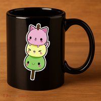 Cute Kitty Dango Ice Cream Cone 11oz C Handle Ceramic Mug