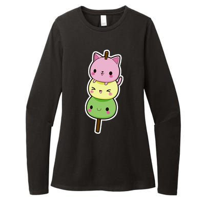 Cute Kitty Dango Ice Cream Cone Womens CVC Long Sleeve Shirt