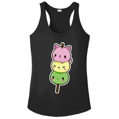 Cute Kitty Dango Ice Cream Cone Ladies PosiCharge Competitor Racerback Tank