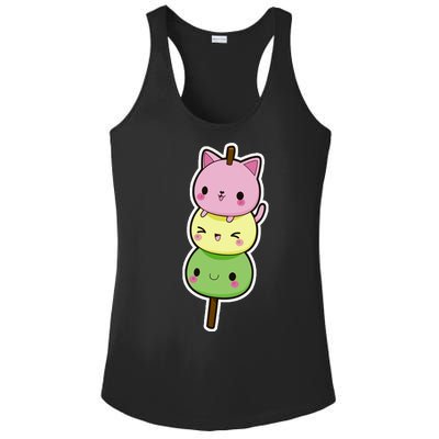 Cute Kitty Dango Ice Cream Cone Ladies PosiCharge Competitor Racerback Tank