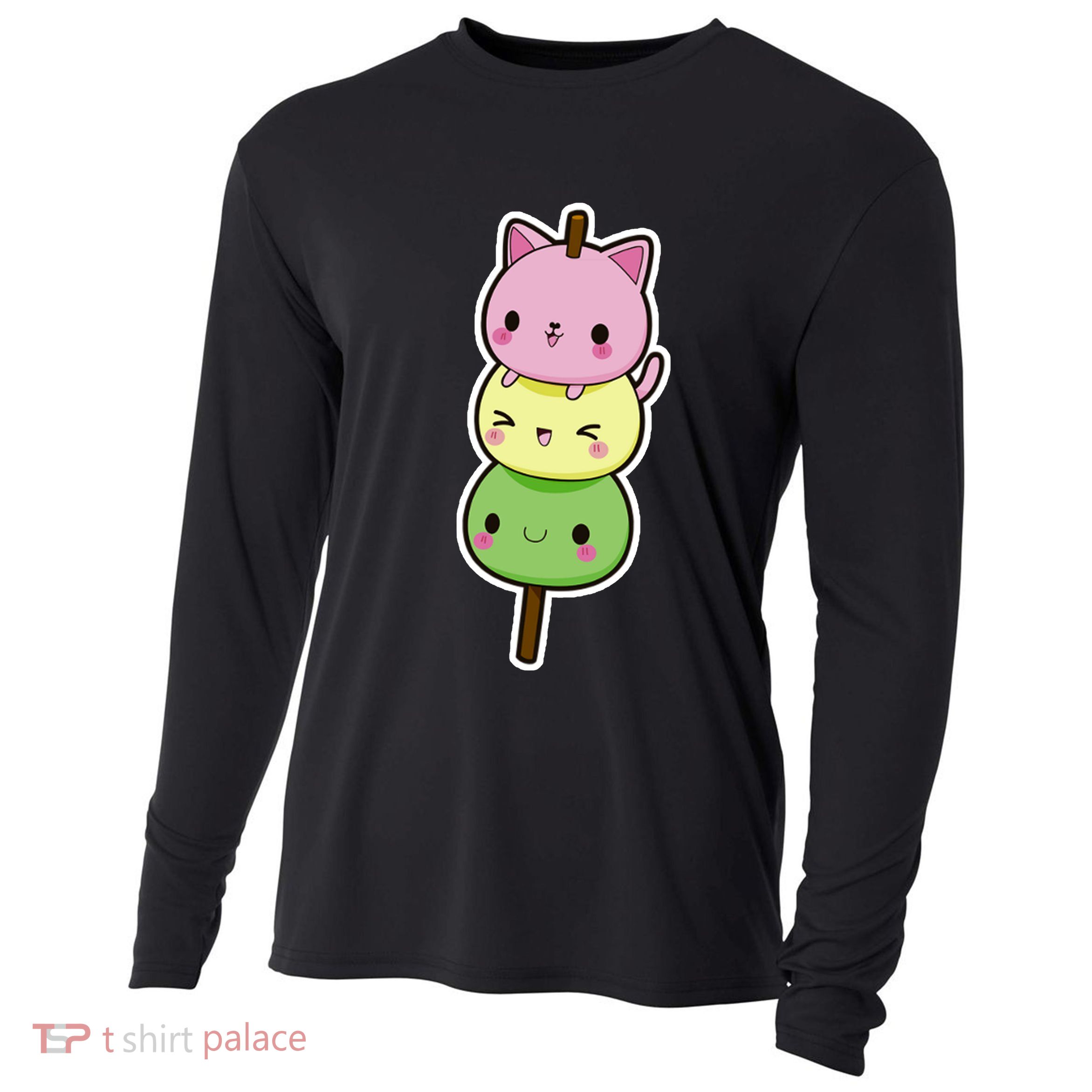 Cute Kitty Dango Ice Cream Cone Cooling Performance Long Sleeve Crew