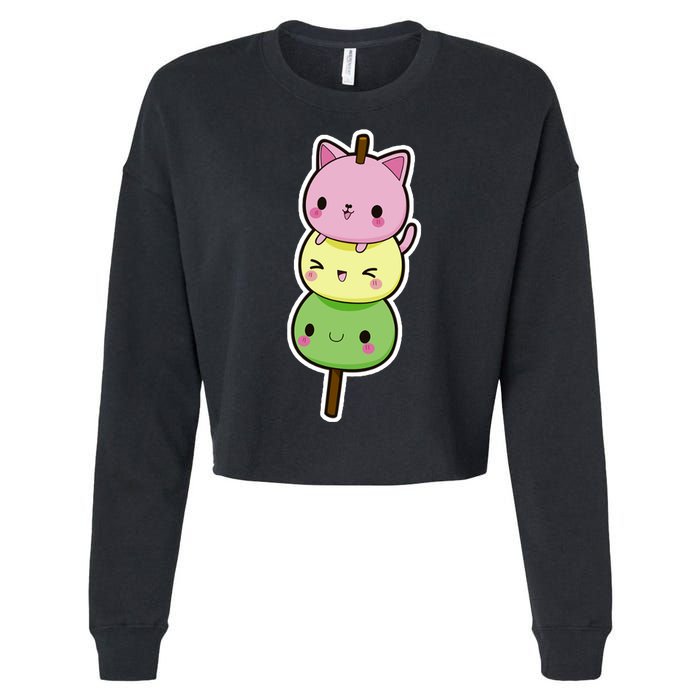 Cute Kitty Dango Ice Cream Cone Cropped Pullover Crew