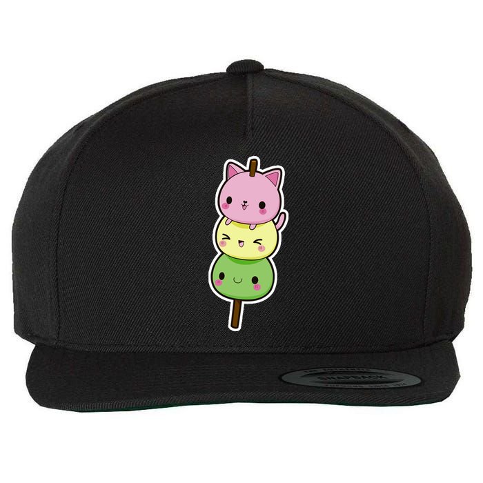 Cute Kitty Dango Ice Cream Cone Wool Snapback Cap