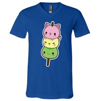 Cute Kitty Dango Ice Cream Cone V-Neck T-Shirt
