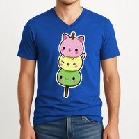 Cute Kitty Dango Ice Cream Cone V-Neck T-Shirt