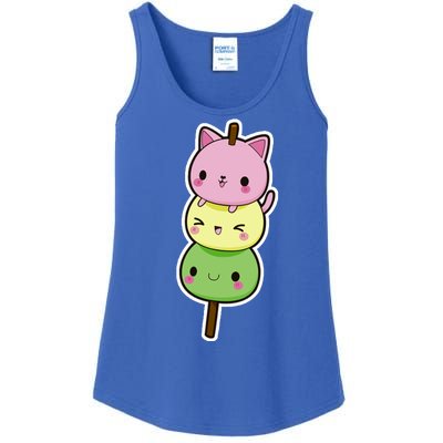 Cute Kitty Dango Ice Cream Cone Ladies Essential Tank