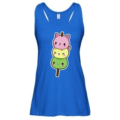 Cute Kitty Dango Ice Cream Cone Ladies Essential Flowy Tank