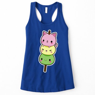 Cute Kitty Dango Ice Cream Cone Womens Tank Top