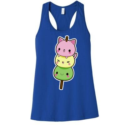 Cute Kitty Dango Ice Cream Cone Women's Racerback Tank