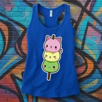 Cute Kitty Dango Ice Cream Cone Womens Tank Top