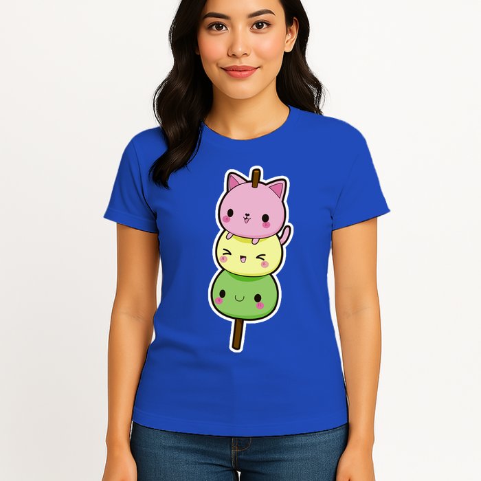 Cute Kitty Dango Ice Cream Cone Womens T-Shirt