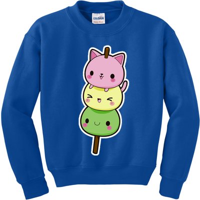 Cute Kitty Dango Ice Cream Cone Kids Sweatshirt