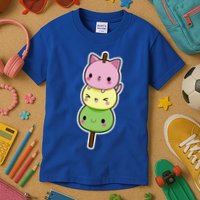 Cute Kitty Dango Ice Cream Cone Kids T-Shirt