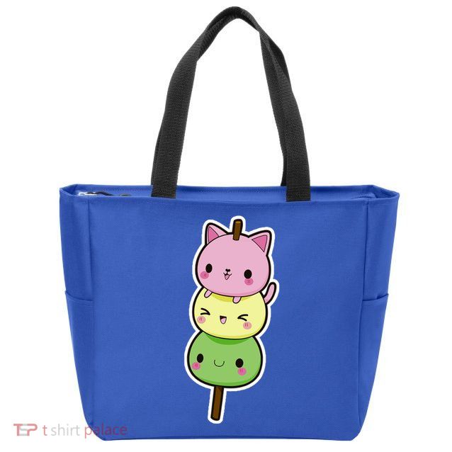 Cute Kitty Dango Ice Cream Cone Zip Tote Bag