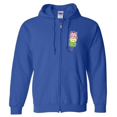 Cute Kitty Dango Ice Cream Cone Full Zip Hoodie
