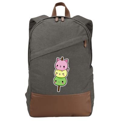 Cute Kitty Dango Ice Cream Cone Cotton Canvas Backpack