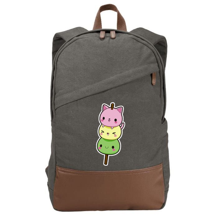 Cute Kitty Dango Ice Cream Cone Cotton Canvas Backpack