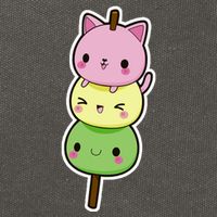 Cute Kitty Dango Ice Cream Cone Cotton Canvas Backpack