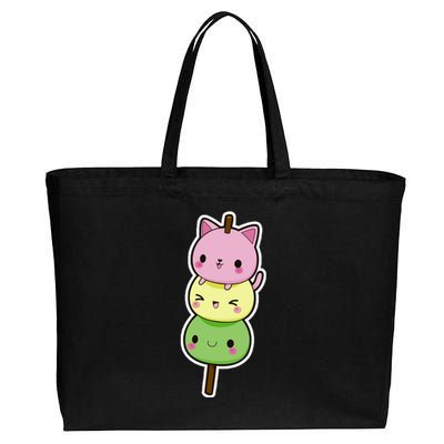 Cute Kitty Dango Ice Cream Cone Cotton Canvas Jumbo Tote