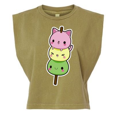 Cute Kitty Dango Ice Cream Cone Garment-Dyed Women's Muscle Tee