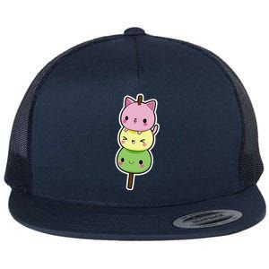 Cute Kitty Dango Ice Cream Cone Flat Bill Trucker Hat