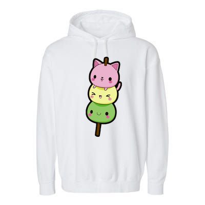 Cute Kitty Dango Ice Cream Cone Garment-Dyed Fleece Hoodie