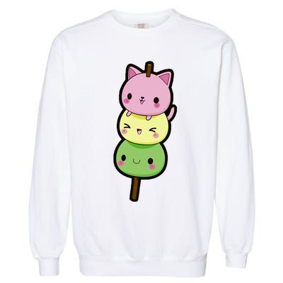 Cute Kitty Dango Ice Cream Cone Garment-Dyed Sweatshirt