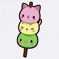 Cute Kitty Dango Ice Cream Cone Garment-Dyed Sweatshirt
