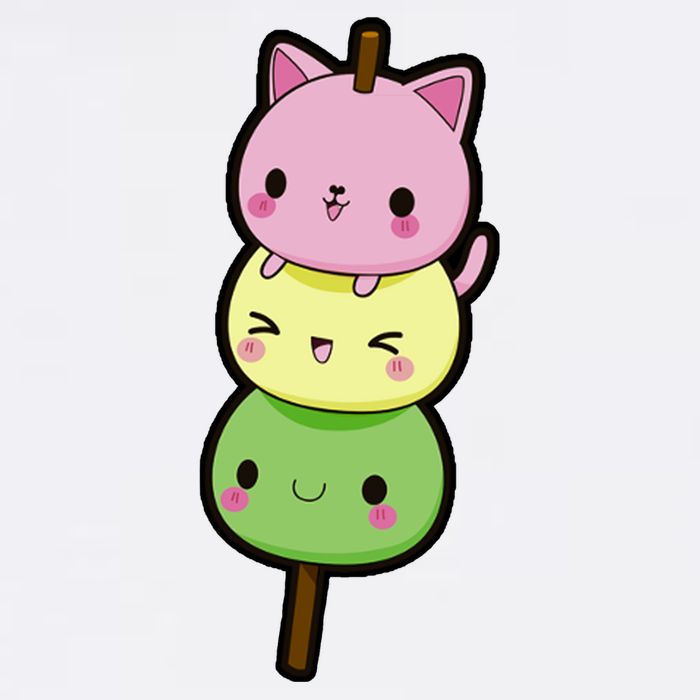 Cute Kitty Dango Ice Cream Cone Garment-Dyed Sweatshirt