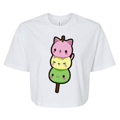 Cute Kitty Dango Ice Cream Cone Bella+Canvas Jersey Crop Tee