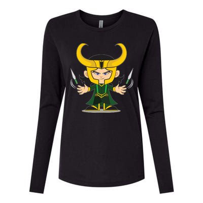 Cute Knives Cartoon Person God of Mischief Womens Cotton Relaxed Long Sleeve T-Shirt